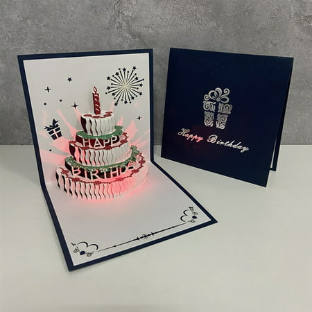 DDgui New Fashion Three-dimensional Birthday Card Creative 3D Cake Small Card Printing Photo Special Gift DDgui LAA220927-7681