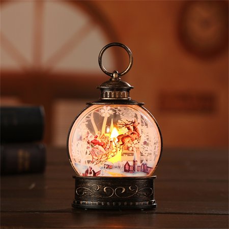 2022 Newest Christmas Gift Wind Lantern Electronic Candle Night Light Flat Color Printing Scene Decoration LJ-C#35317 Christmas Gift Wind