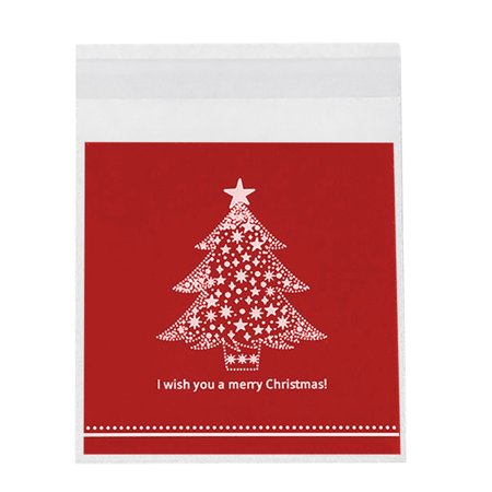 Buodes Christmas Ornaments 2022 100pcs Christmas Tree Print Packaging Bag