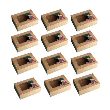 Usupdd 1/6/12pc Christmas Baking Snack Box Packaging Paper Box Packaging Christmas Cake Packaging Gift Box Usupdd WLL220812-5513