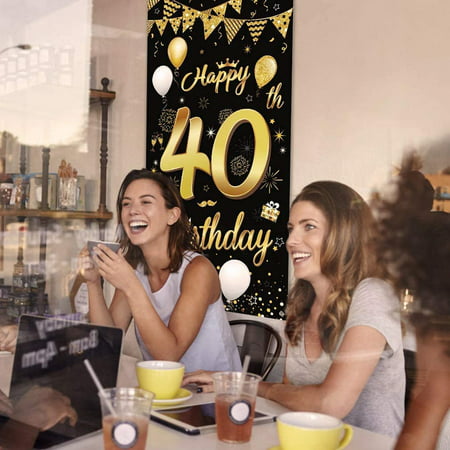 Black and Gold Glitter Logo  Birthday Banner for Birthday Party Decoration - 2022 New Toys Black and Gold a-a#5954