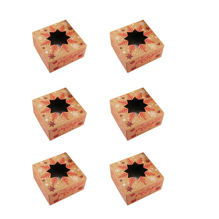 Usupdd 1/6/12pc Christmas Baking Snack Box Packaging Paper Box Packaging Christmas Cake Packaging Gift Box Usupdd WLL220812-5499