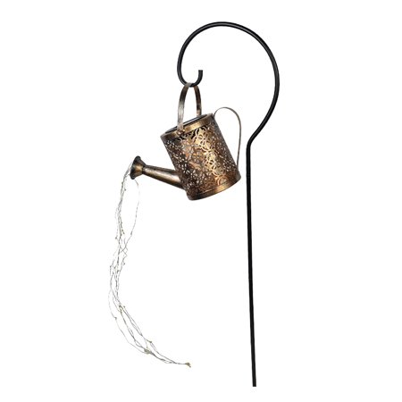 Kakalote Hot Sales LED Watering Can Iron Art Solar Powered Path Courtyard Stake Lamp Outdoor Garden