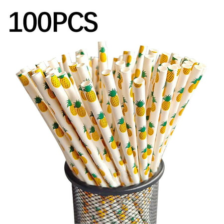 MIANHT Disposable Degradable Kraft Paper Straw Cool Summer Fruit Pattern Paper Straw - 2022 Disposable Degradable Kraft M-#5797