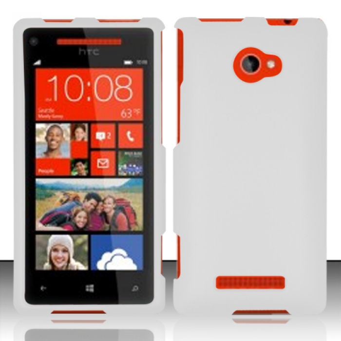 For Htc Windows Phone 8x 6990 / Zenith (at & T, T-mobile, Verizon) Rubberized Cover - White