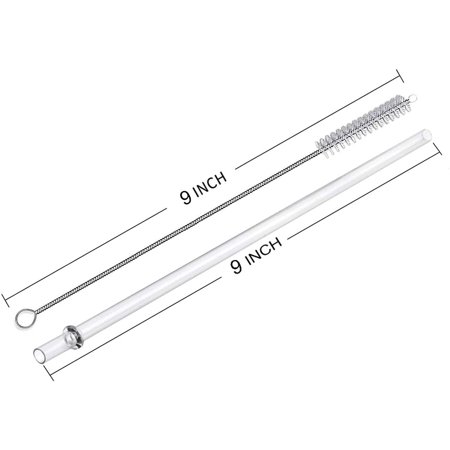 12 PCS 9 Inch Clear Reusable Plastic Replacement Hard Drinking Straws for Hard Drinking Straws for Mason Jar Yeti Signature  Starbucks Tumblers  with 