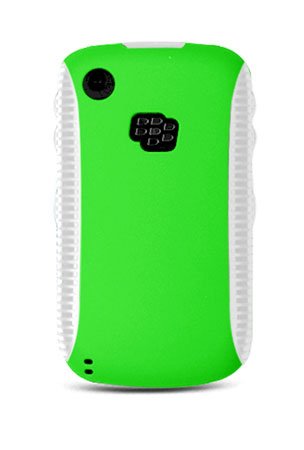 Blackberry Curve 8520 / 8530 /3g 9300 /3g 9330 Bi-layered Protector Case with Side Grip - Green/white
