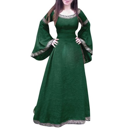 Women Plus Size Dresses Clearance Autumn Printing Causal V-Neck Button Long Sleeve Vacation Dress