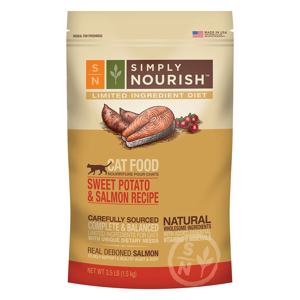 Simply Nourish, Limited Ingredient Diet Cat Food - Natural, Sweet Potato and Salmon Size: 3.5 Lb