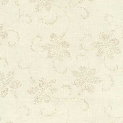 Cream Tonal Flower La Vie En Bleu Fabric by the Yard