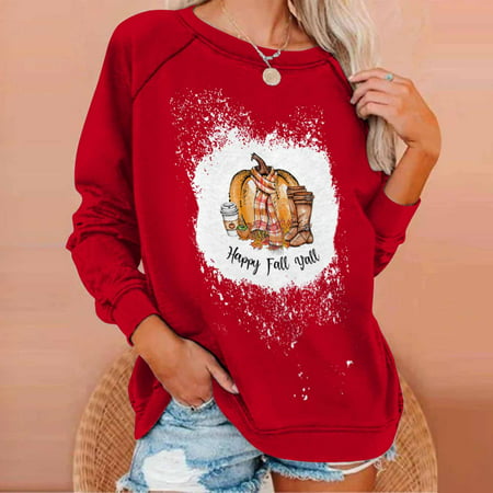 Tokmisa C219 Women S Tops Thanksgiving Round Neck Sweater Loose Blouse Hoodless Sweatshirt #We 6229
