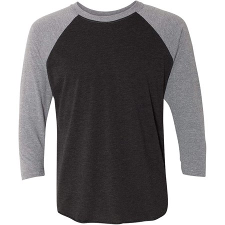 BockeColply Mens Tri-Blend 3/4-Sleeve Raglan Tee (6051) Pr HTHR/vin Blk XL