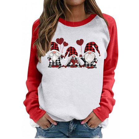 Womens Casual Long Sleeve Sweatshirts Summer Cute Graphic Tees Sexy Workout T-Shirts Tops Ladies Going Out Party Tshirts A527-4081