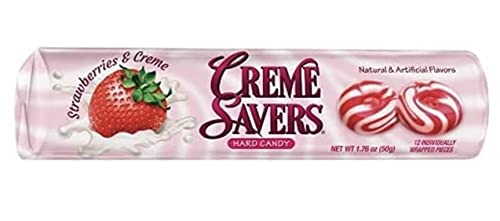 CREME SAVERS | Classic Original Individally Wrapped, Strawberries and Creme and Orange and Creme Hard Candy | Each Bag 3 OZ| Crème Savers Rolls, 2 or thumbnail