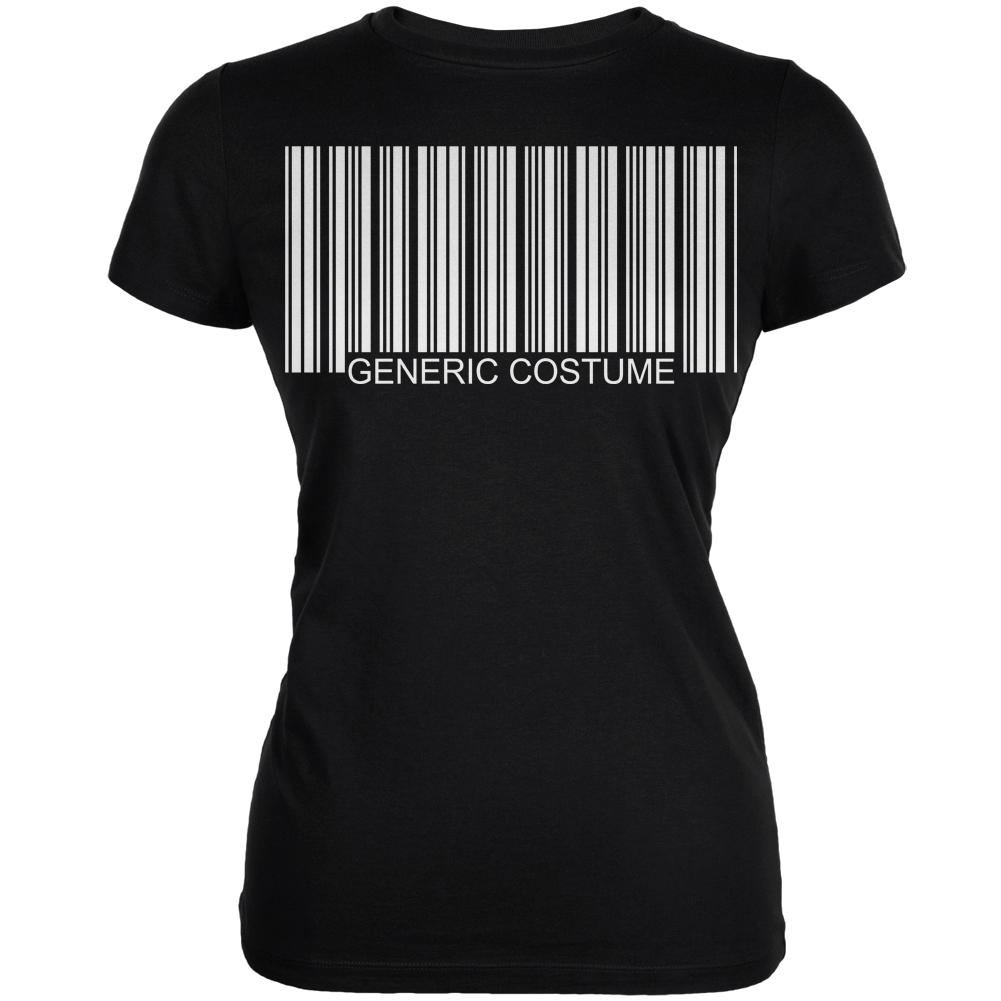 Halloween Generic Barcode Costume Black Juniors Soft T-Shirt - Large