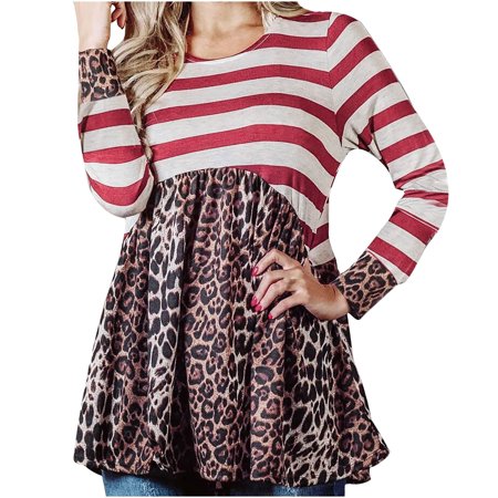 Sentmoom Fall Blouses for Women Elegant  Printed T-Shirt O-Neck Bow Tie Sweatshirts Long Sleeves Dressy Classic Tee Shirt Casual Elegant Pullover Tops