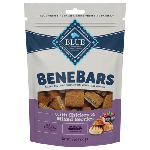 Blue Buffalo BeneBars Immune Support Dog Treats with Vitamins C & E, Chicken & Mixed Berries, 9 Oz