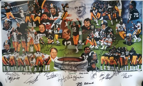 Pittsburgh Steelers (52) Signature 20x39 Dynasty Lithograph PSA P12249