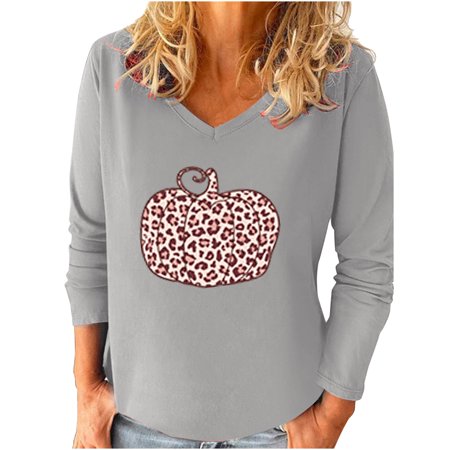 Sentmoom Fall Blouses for Women Fashion 2022  Graphic Printed Sweatshirts Long-Sleeves V Neck Regular Tshirt Vintage Casual T Shirts Zip Half Placket 