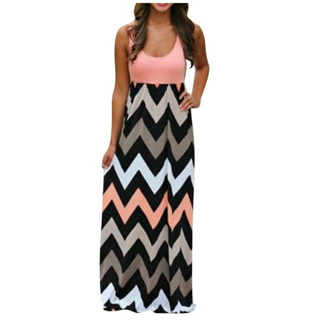 Gibobby Fall Dresses for Women 7681 Womens Dresses Small Sundrss Striped Size Dress Dress Plus Lady Beach Womens Long Summer Knee Length Dress