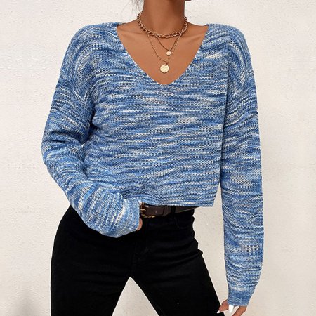 Tokmisa Ti061 Women Casual Fashion Comfortable Pullover Long Sleeve V-Neck Blouses Print T-shirt Jacket #15069