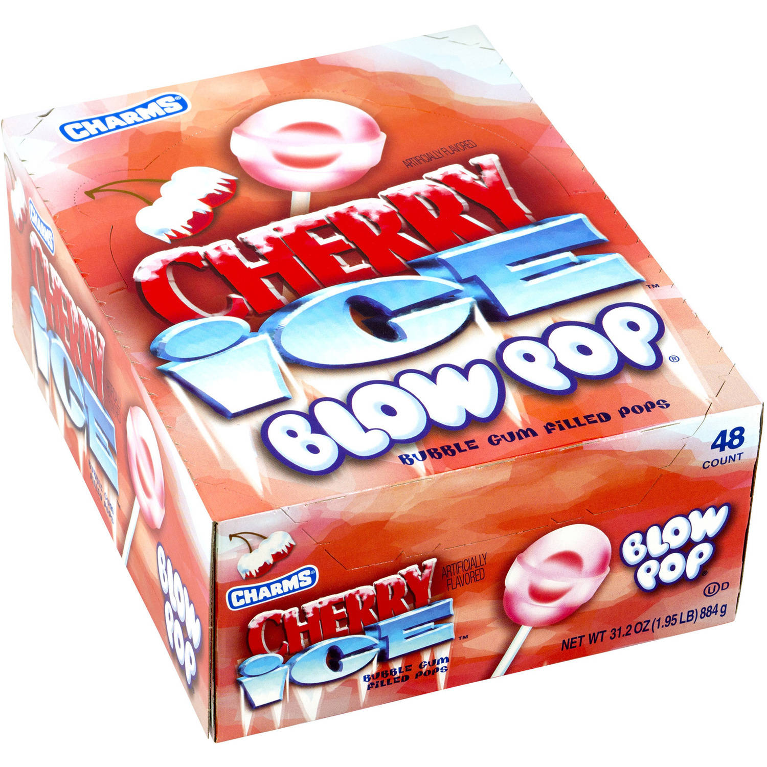 Charms Cherry Ice Blow Pops, 48 Count, 1.95 Lbs
