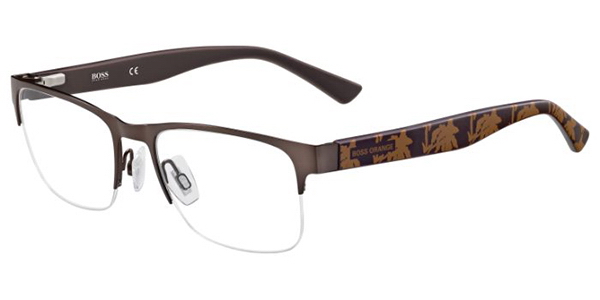 Boss Orange BO 0255 Q9D Brown  Men Eyeglasses (Frame Only)