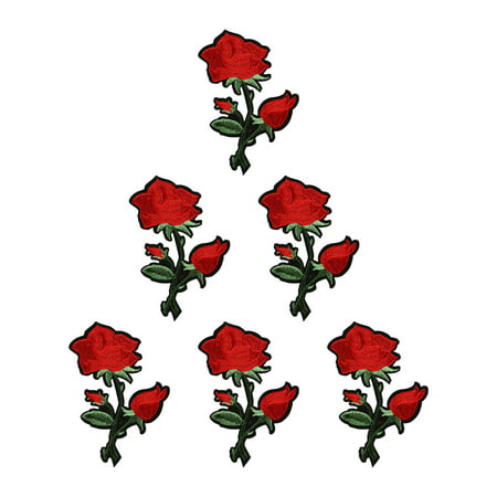 DDgui Fashion New 6Pcs Rose Embroidery Badge Clothes Fabric Patch Applique Decor DIY DDgui220929-7950