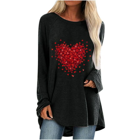 Sentmoom Shirts for Women Trendy   Slim Fitted Top Round Neck Vintage Relaxed Tshirt Long-Sleeves Pullover Casual Tunics Comfy Regular Tshirt Relaxed 