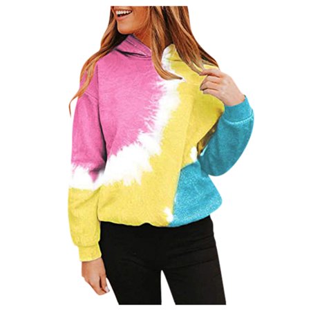 Sentmoom Women Dressy Tops and Blouses  Printed Top Long-Sleeves Fitted Pullover Top Women Pullover Cropped Hoodies Cute Soft Tops Basic Loose Tunic S