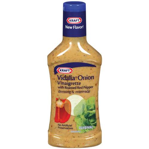Kraft Salad Dressing: Dressing & Marinade Vidalia Onion Vinaigrette W/Roasted Red Pepper, 16 Oz