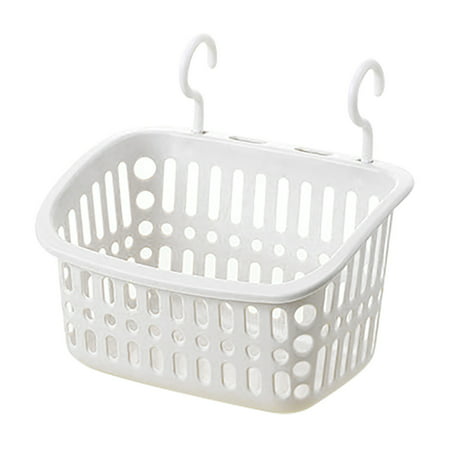 Buodes Plastic Hanging Shower Basket with Hook for Bathroom Kitchen Storage Holder