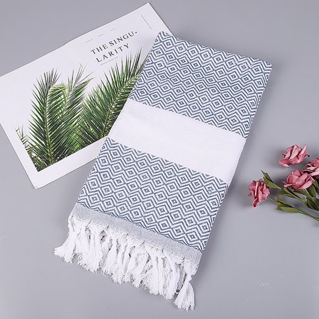 Usupdd Cotton Absorbent Large Size Bath Towel European and American Knitted Striped Fringed Turkish Sand WLL220811-8532