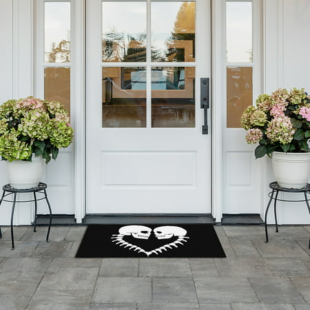 Usupdd Black Skull Valentine S Day Welcome Mat Entrance Bathroom Style Living Room Entrance Ottoman 2022 New Home Decor WBB220905-5104