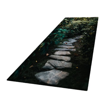 3D Grove Path Bathroom Bath Mat  Microfiber Shaggy Water Absorbent Bath  Washable 40x120cm