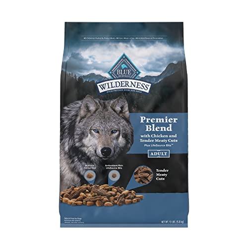 Blue Buffalo Blue Wilderness Premier Blend with Meaty Cuts Adult Chicken Dry Dog Food, 13 Lbs