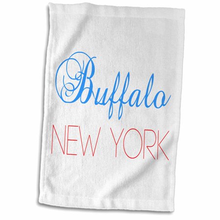3dRose Buffalo  New York Blue  Red Text. Patriotic USA Home Town Gift - Towel  15 by 22-inch (twl_300585_1)