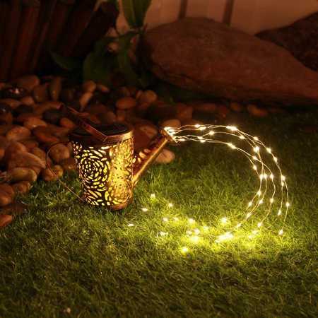 Kingzram Solar Watering Can Fairy Light  Star Shower Light  Solar Garden Decoration Path Lights (Warm White Lamp Without Bracket)