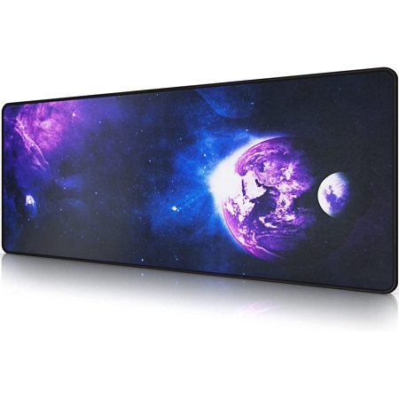 Large Gaming Mouse Pad 31.5 X 11.8 × 0.12 in with Stitched Edges Extended Mousepad Durable Non-Slip Natural Rubber Base Washable Keyboard Pad Desk Pa