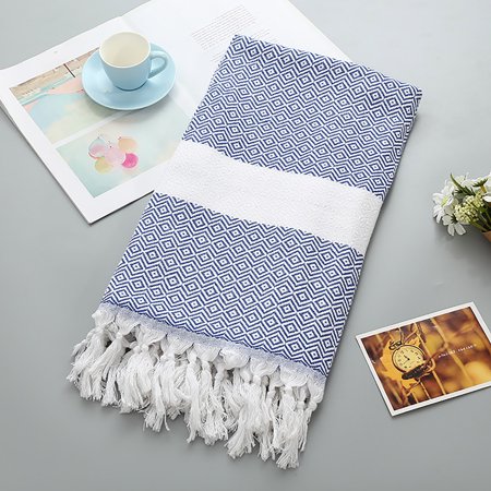 Cotton Absorbent Large Size Bath Towel European and American Knitted Striped Fringed Turkish Sand Uscallm 7-19-#3619 2022
