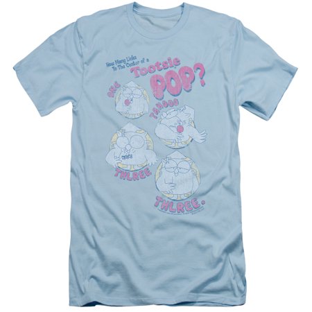 Tootsie Roll Chocolate Candy Tootsie Pop How Many Licks Owl Adult Slim T-Shirt