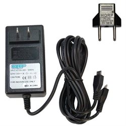 Hqrp Dual Microusb Ac Adapter for Evga Tegra Note 7 016-tn-0701-b1 16gb 7 + Euro Plug Adapter