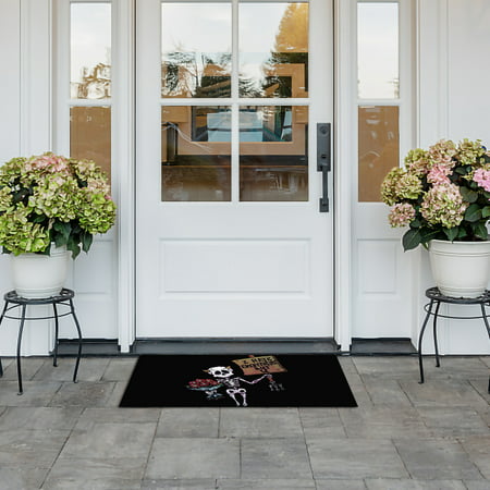 Usupdd Black Skull Valentine S Day Welcome Mat Entrance Bathroom Style Living Room Entrance Ottoman 2022 New Home Decor WBB220905-5075
