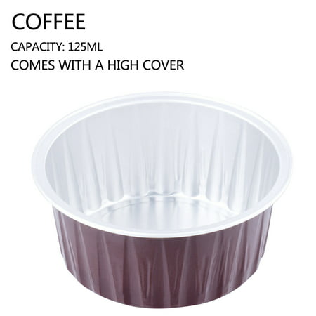 Mittory Foil Cupcake Cups Round Cupcake Cups with Lid  Mini Cupcake Cups Kitchen Baking Cups 100 PC Fashion Coffee #4804