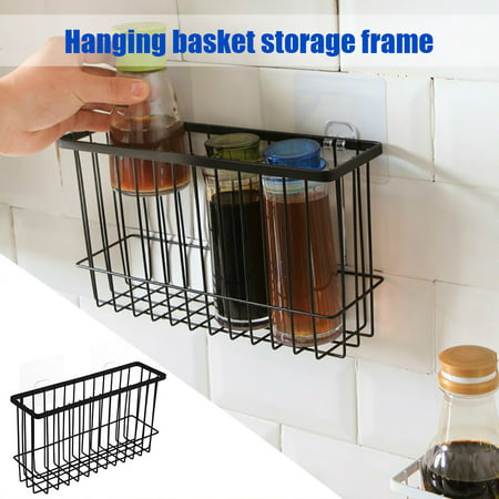 Usupdd Self-Adhesion Kitchen Bathroom Iron Wire Basket Bin Storage Rack Mesh Organizer Usupdd WDD220816-5075