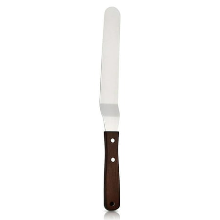 Jinsenhg Icing Spatula Baking Cake Frosting Scraper Cream Tools Chocolate Butter Wooden Handle Scraper Smoother Supplies Type 2 8inch