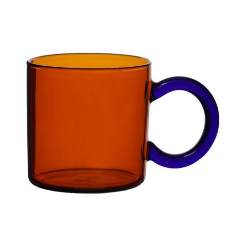Fashion Glass Coffee Cup with Handle Crystal Clean Look Drinkware Mix Cup 10 Oz Drinking Glasses for Beverage Juice Beer Wine Milk