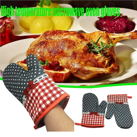 Miximx Kitchen Cooking Cotton Microwave Oven Gloves Mitts Pot Pad Heat Protected Beige - Gifts Ltz Miximx Kitchen Cooking Cotton a-a#9862