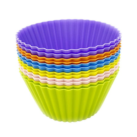 12pc Silicone Muffin Cupcake Mold Baking Tool Reusable Round Pudding Cup Uscallm 2022 New Home Products #7287