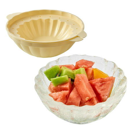 Buodes Dessert Bowl DIY 3D Ice Cream Bowl Kitchen Tool Ice Bowl Containers Mold Quick-Freezing Container Large-Capacity Round Empty Moulds Homemade Ic